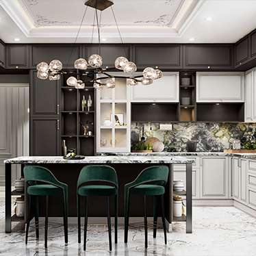TELLUS Bar Chair, HORUS Suspension Light